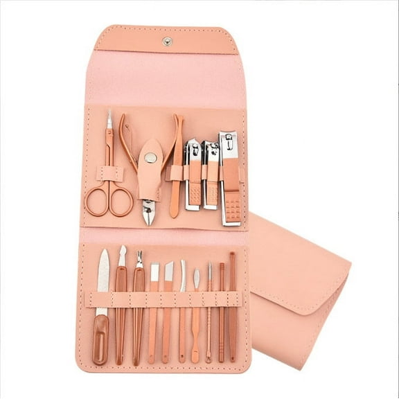 Cterwk 16Pcs Personal Manicure Set Nail Pedicure Set Stainless Portbale Travel Grooming Kit for Foot Fingernail