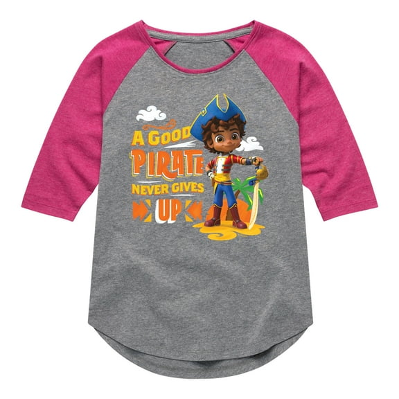 Santiago of The Sea - A Good Pirate - Toddler And Youth Girls Raglan Graphic T-Shirt