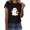 A04Black, variant on Womens Black Cat Witch Hat Halloween Shirt Cute Pumpkin Graphic Tee Short Sleeve Casual Comfortable Top Season Fall Festival T-Shirt