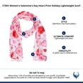 thumbnail image 4 of CTM  Valentine's Day Heart Print Holiday Lightweight Scarf (Women), 4 of 4