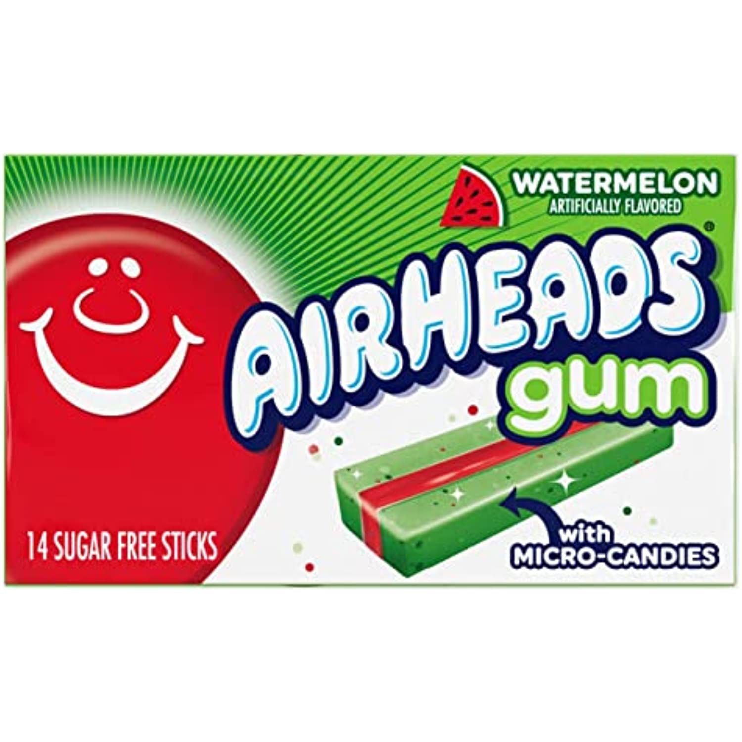 Airheads Candy SugarFree Chewing Gum With Xylitol, Watermelon, 14
