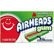 Airheads Candy Sugar-Free Chewing Gum With Xylitol, Watermelon, 14 Sticks (Pack Of 12)