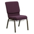 thumbnail image 5 of Flash Furniture 4 Pack HERCULES Series 18.5''W Church Chair in Plum Fabric with Cup Book Rack - Gold Vein FrameNative AmericanNative, 5 of 7