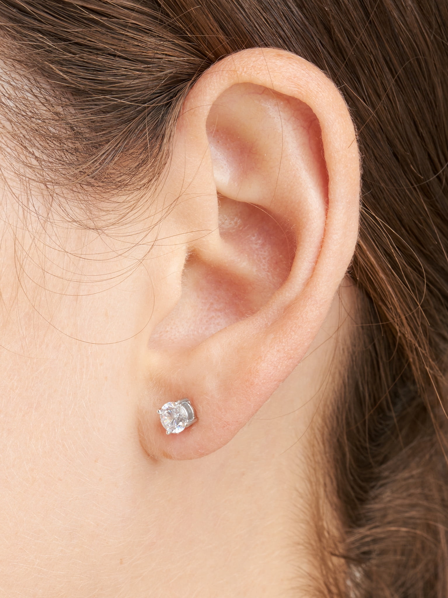 Forever Facets Cubic Zirconia Heart Pendant and Round Stud Earring Set