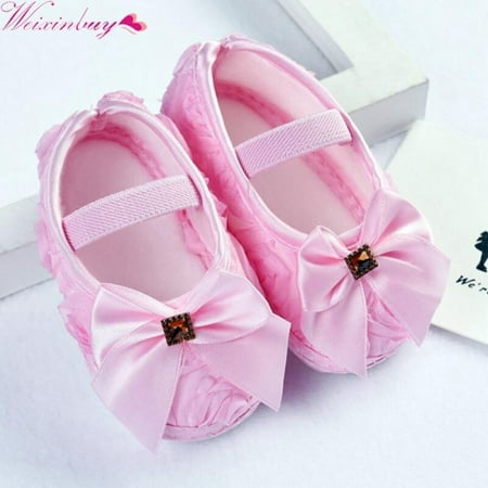 

BTGUY Baby Girl ShoesToddler Pre-walker Shoes Rose Flowers Bow Princess Newborn Baby Soft Sole Shoes First Walkers