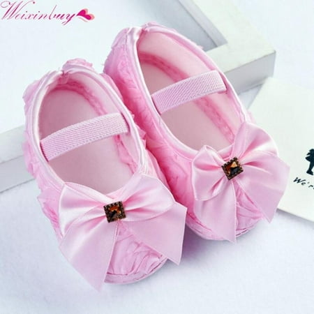 

BTGUY Baby Girl ShoesToddler Pre-walker Shoes Rose Flowers Bow Princess Newborn Baby Soft Sole Shoes First Walkers