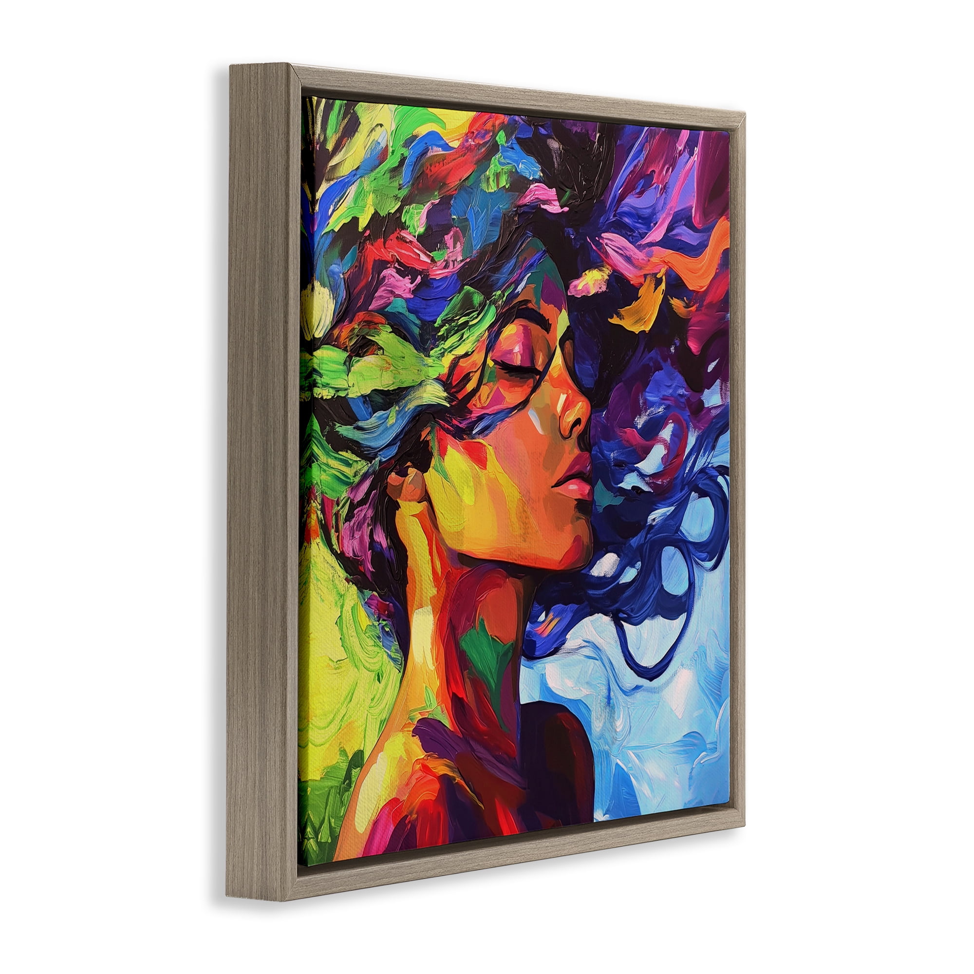 Stupell Industries Flowing Whirlwind Of Colors Brown Framed Floater Canvas Wall Art, design by Svetlana Aleynikova
