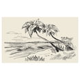 thumbnail image 4 of Palm Tree Ceramic Toothbrush Holder, Sketch of Coconut Palm Tree on Sandy Tropical Beach Exotic Oceanside View Print, Versatile Countertop for Bathroom, 4.5" X 2.7", Cream Black, by Ambesonne, 4 of 4