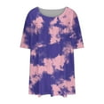 thumbnail image 6 of AherBiu Summer Tops for Women Plus Size Tie-Dye Short Sleeve Summer Casual Loose Tunic Top Tees Shirts Blouse, 6 of 6