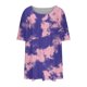 thumbnail image 5 of Tamaño Más Manga Corta Tops para las Mujeres Impreso Manga Corta Sólida Redonda Cuello Plegado Blusa, Poliéster Más Tamaño Superior, Lavado a Mano, 5 of 6