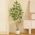 thumbnail image 4 of 6ft Large White Round Basin Maple Leaf Tree, Artificial Tree for Indoor Decor, 4 of 5