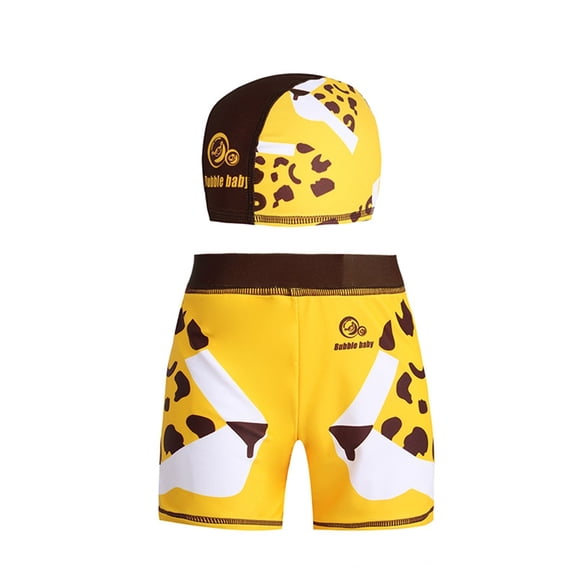 Odeerbi 3-14 Years Toddler Kids Teen Boys Swim Trunks with Swim Cap Quick Dry Beach Shorts with Pockets Elastic Waist Board Shorts