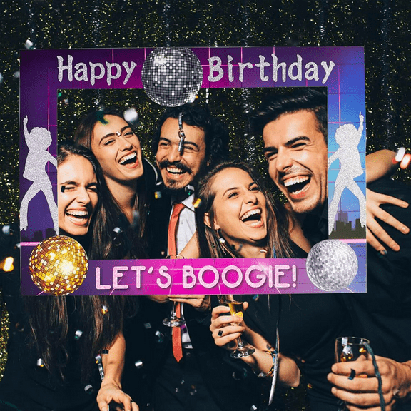 70s Disco Photo Booth Props - Disco Party Supplies, Sign, Fever Decoration, Ball, Dance Birthday Party Supplies