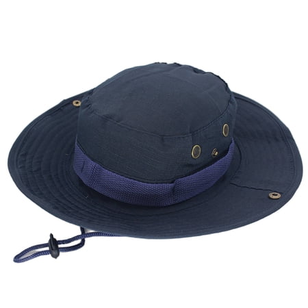 OQRKI 2026 New Boonie Hats for Men Wide Brim Fishing Hat for Men Sun Protection Fishing Hat Navy for Outdoor Activities Hiking Beach Trips Camping Travel