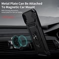 thumbnail image 2 of for iPhone XR Case with Camera Lens Cover, HD Screen Protector, 10 FT Military Grade Drop Protection, Magnetic Ring Holder Kickstand Protective Phone Case, Black, 2 of 12