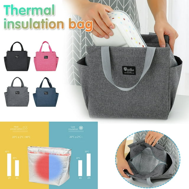 Fiudx Bolsa Térmica para El Almuerzo, de Gran Capacidad con Bolsa de Hielo, Mantiene La Comida Fresca o Caliente, Bolsa de Picnic Multiusos, Ideal para Viajes y Uso Al Aire Libre, Ligera y Fácil de T