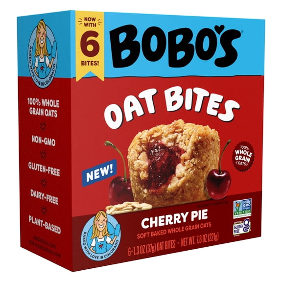 Bobo's Oat Bites, Cherry Pie Stuff'd, 6 Pack of 1.3oz bars