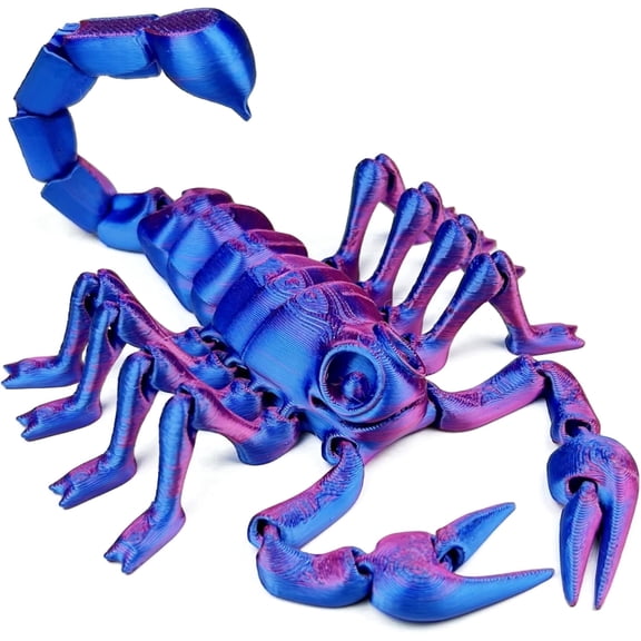 3D Printed Scorpion Toy, Movable Joints, Fidget Toy, Halloween Decor, Blue, 1 Count