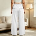 thumbnail image 5 of HomeDM Women's Sweatpants Drawstring Loose Lounge Pants with Pockets for Summer Casual Work White L, 5 of 8