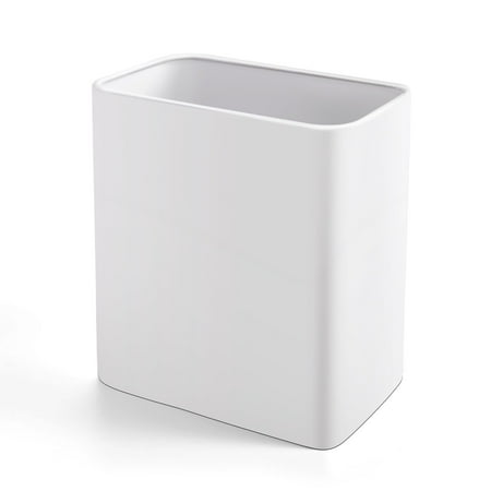 Cesun Small Bathroom Trash Can 2.1 Gallon Wastebasket Modern Metal Garbage Can Office Waste Basket White Stainless Steel Trash Bin for Bedroom Home Office Toilet rv Near Desk Under Sink.