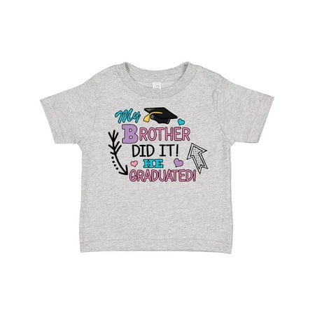 

Inktastic My Brother Graduated with Cap and Arrows Gift Toddler Toddler Girl T-Shirt