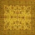 thumbnail image 1 of Ahgly Company Machine Washable Indoor Square Persian Yellow Traditional Area Rugs, 4' Square, 1 of 4