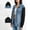A-Black, variant on Military-Style Denim Jacket Stand-Up Collar Double-Breasted Epaulets Cropped Casual Jean Tops Blue S
