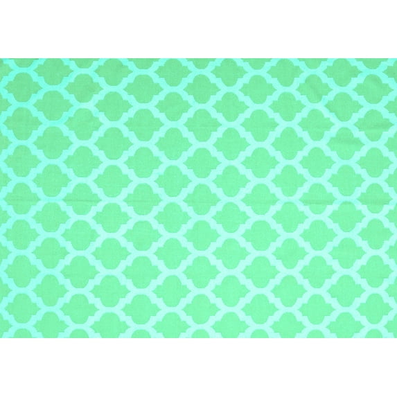 Ahgly Company Indoor Rectangle Trellis Turquoise Blue Modern Area Rugs, 3' x 5'