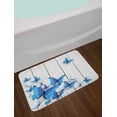 thumbnail image 2 of Butterflies Bath Mat, Blue and White Butterflies on Wooden Background Timber Wall Rustic Life, Non-Slip Plush Mat Bathroom Kitchen Laundry Room Decor, 29.5 X 17.5 Inches, Silver Blue White, Ambesonne, 2 of 2