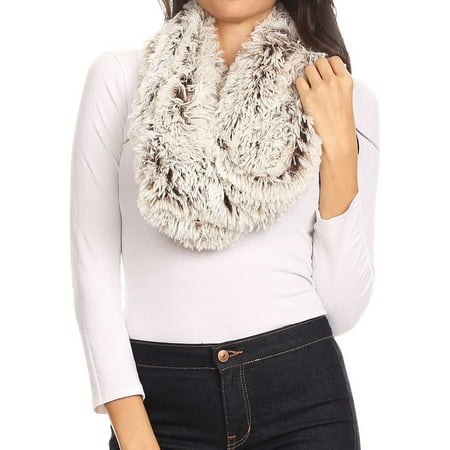 - Sakkas Abir Soft Furry Reversible Short Twist Wrap Around Infinity Scarf - 1-Brown - One Size Regular