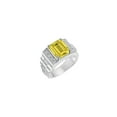 thumbnail image 3 of RYLOS Men's Rings Sterling Silver Designer Style 10X8MM Emerald Cut Shape Gemstone & Diamonds Citrine November Birthstone Rings For Men Size 13, 3 of 4