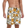 thumbnail image 2 of Pofeuu Giraffes Head Print Men's Soft Woven Elastic Waistband Sleep Pajama Short-Medium, 2 of 6