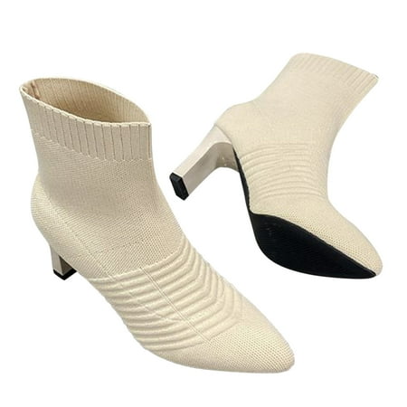 

Gubotare Rain Boots Women s Lasso-Petrol-Western Influenced Stitched Side Zip Bootie Ankle Boot Beige 7.5