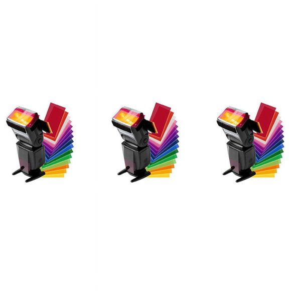 3X 12 Colors/Set Flash Speedlite Color Filters Cards for / Camera Photographic Gels Filter Flash Speedlight