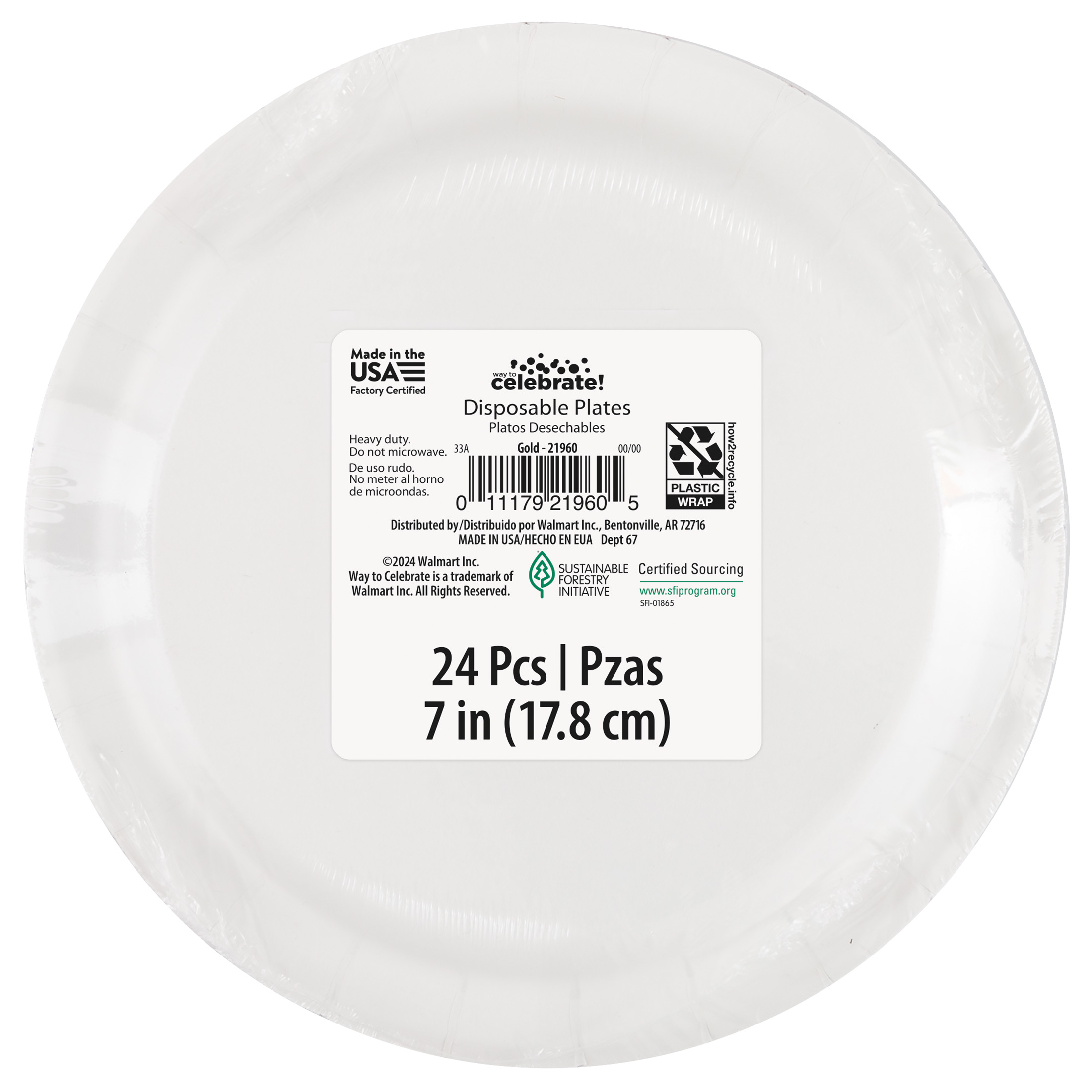 Way To Celebrate 24-Count Gold Dessert Paper Plates photo 4