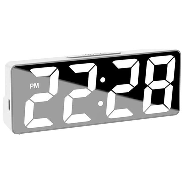 Horloge Numérique Grand Affichage, Réveil Numérique Simple Led Grand Affichage Numérique Mode Multi-Réglages Réveil avec Fonctionnalités Horloge de Bureau Chevet Étude Cuisine Miroir, Réveil Numérique