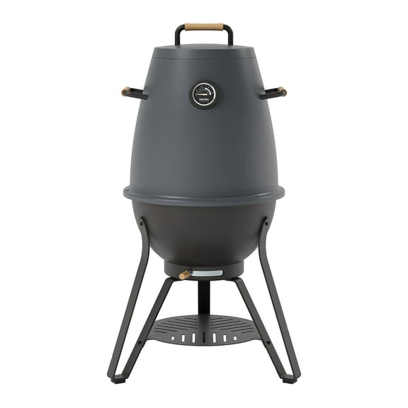 Kandu Outdoor Charcoal Oven Grill, Coal Grey Cooks from All Directions, Space Saving, Includes 8 Skewers, Up to 750 Degrees Quick Vertical Cooking Locks in Flavor, Nutrients & Moisture
