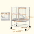 thumbnail image 3 of PawHut 2-Tier Ferret Cage Rolling Small Animal Cage w/ Shelf, Light Grey, 3 of 10