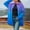 Blue, variant on Long Cardigans for Women,Women's Casual Warm Clothing Winter Daily Print Collar Button Long Sleeved Jacket