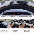 thumbnail image 3 of Universal Black Cute Fluffy Plush Cow Car Steering Wheel Cover Lady Women Gift, 3 of 7