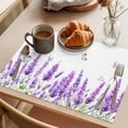 thumbnail image 3 of Placemat Set of 4 Purple Lavender Butterfly Placemats for Dining Table Flower Floral Branch Washable Table Mats for Kitchen and Party Decor Indoor & Outdoor Use, 3 of 8