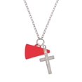 thumbnail image 2 of Delight Jewelry Acrylic 1.25" Red Megaphone I Have Plans for You Engraved Cross Zoey Necklace, 28", 2 of 4