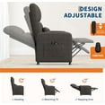 thumbnail image 4 of Power Recliner Chair, Adjustable Electric Recliner Ergonomic Overstuffed Single Sofa, Tall Back, Padded Seat, 2 Side Pockets and USB Port, Home Theater Seating for Living Room, 4 of 8