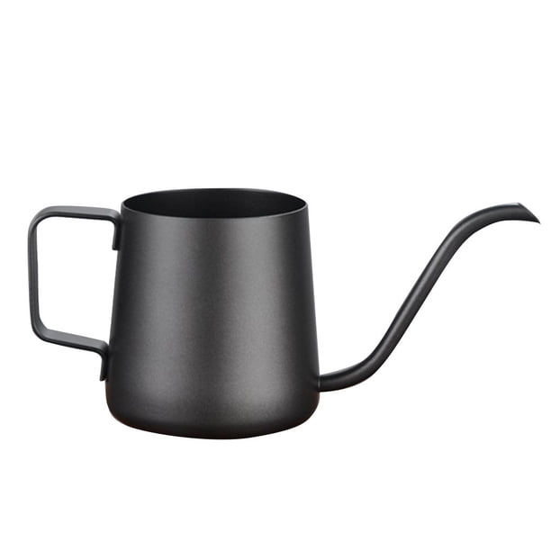 Yuarrent Tetera de goteo de 250ml, tetera de café de acero inoxidable, tetera de goteo larga con cuello de cisne, tetera, taza, tetera de goteo de café, Juegos de servir café y té Negro Yuarrent JJ22648-02
