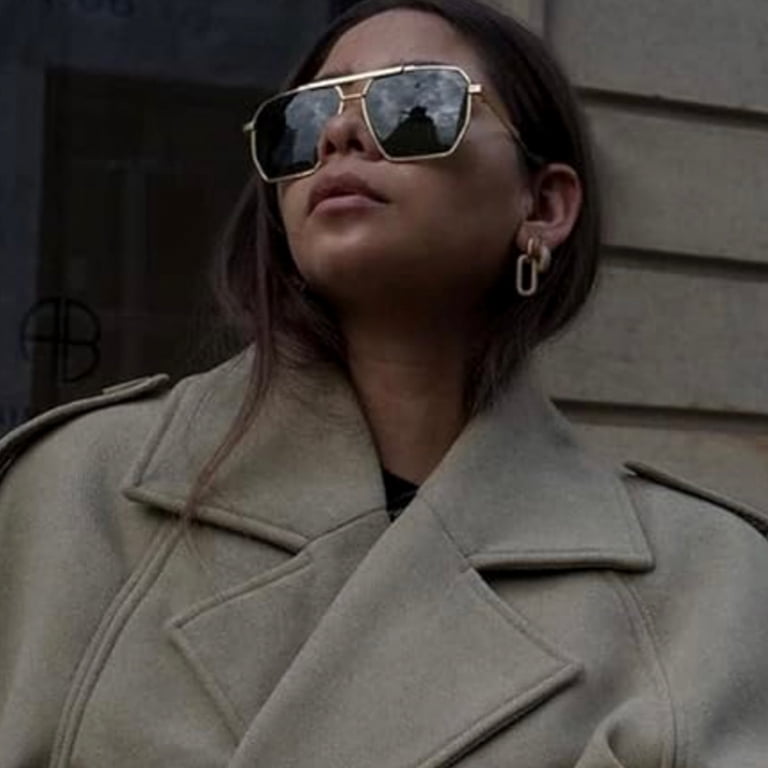 Oversized Aviator Sunglasses Retro Gold Metal Frame Vintage Chic Sun Glasses Oversized Vintage Classic Gold Wire Metal Frame Aviator  main image 4