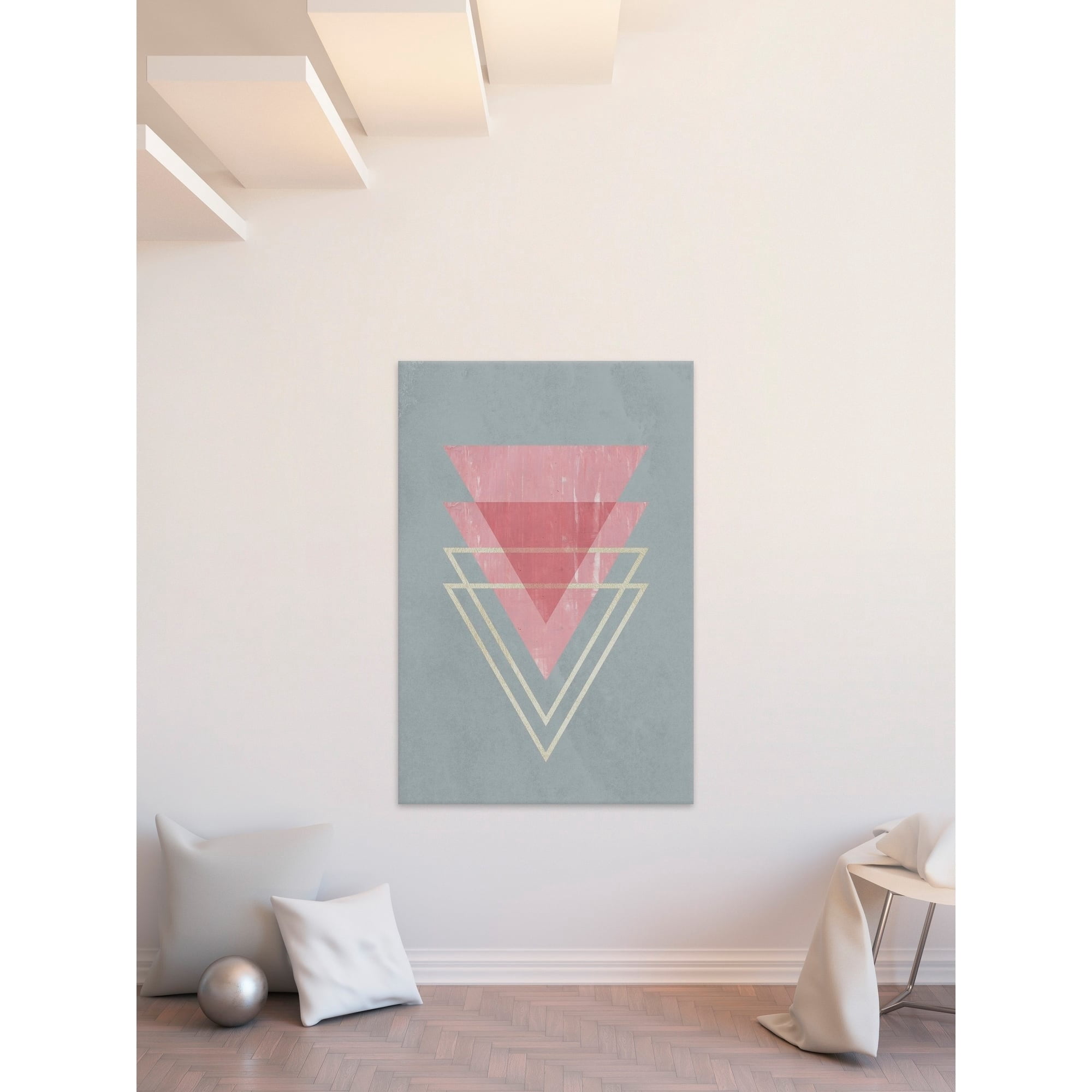 Rose Triangle Floater Framed Painting Print on Canvas