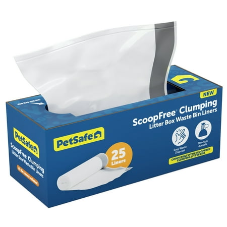 PetSafe ScoopFree Automatic Cat Litter Box Waste Bin Liners (Clumping & SmartSpin), 25 Count
