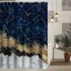 thumbnail image 3 of Cortina de ducha YONGSHENG mármol azul marino abstracto cortinas de baño de Tela con líneas agrietadas doradas de lujo modernas, 3 of 5