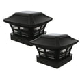 thumbnail image 1 of 2 Pack Solar Fence Post Lamp Post Head Light Garden Light Post Light, 1 of 5