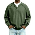thumbnail image 2 of Men's Waffle V Neck Pullover Tee with Long Sleeves, Size S-4XL, 2 of 4
